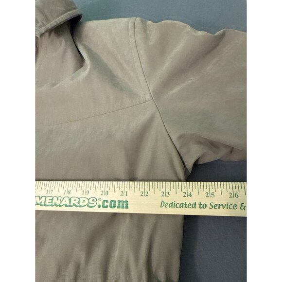 Fleet Street Womens Zip-Up Light Jacket W/ Elastic Cuffs & Pockets Size L Beige - Picture 9 of 11